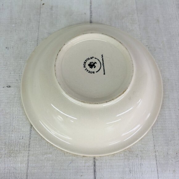 Royal Norfolk MAMBO Greenbrier Yellow Center Rings Stoneware Soup Bowls Set of 4